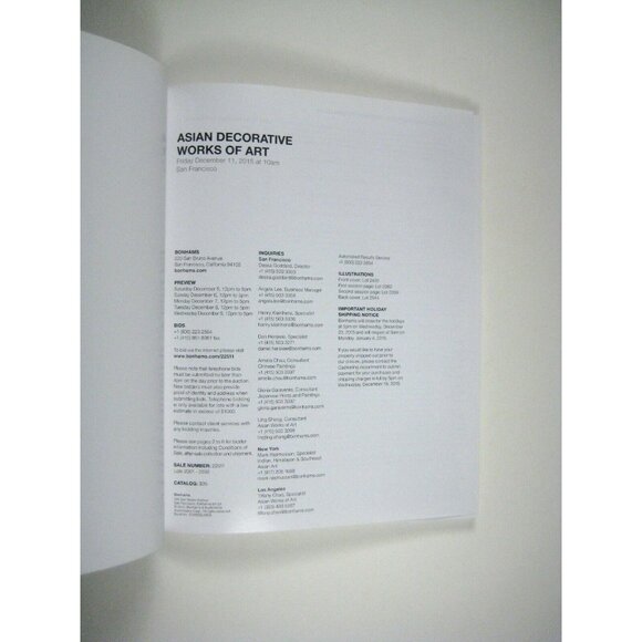 Bonhams Auction Catalog 2015 San Francisco Asian Decorative Arts 22511 - Picture 3 of 9